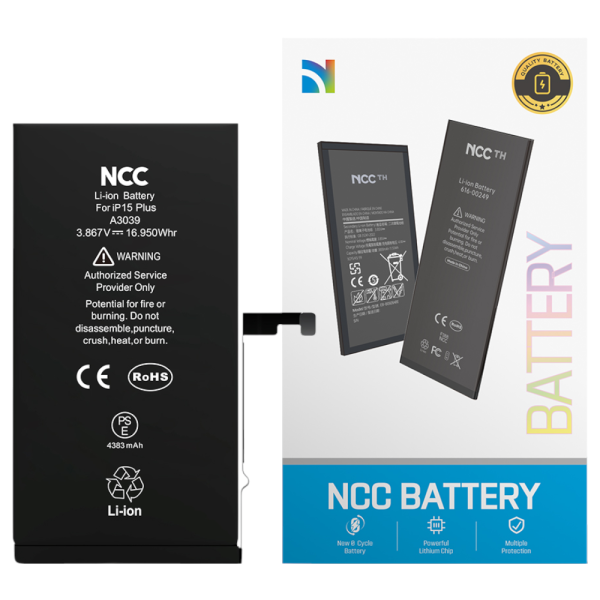 Akku NCC für iPhone 15 Plus inkl. Akkuklebestreifen