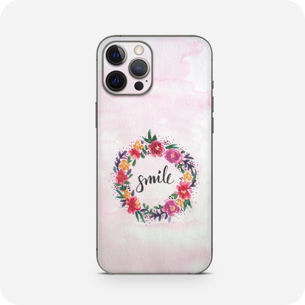 GREEN MNKY Backcover Skin Smartphone 7" (Diana Grimm Kollektion) "Smile floral wreath" [3 Stück]