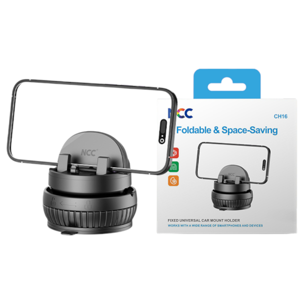 [Pre-Order] Car Holder Smartphone Autohalterung NCC CH16 (Foldable & Space-Saving), black (Retail/B