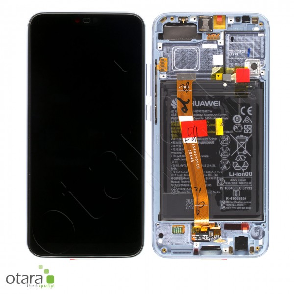 Displayeinheit inkl. Rahmen, Akku Huawei Honor 10 (COL-L29), glacier grey, Serviceware