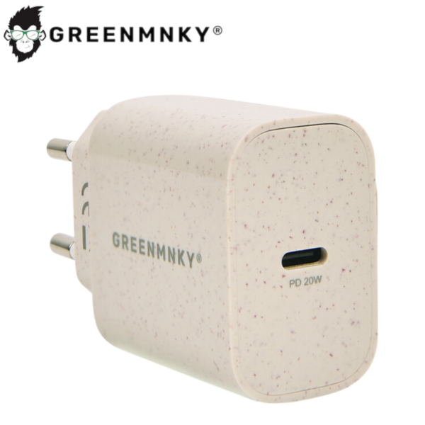 Power adapter GREEN MNKY Plant Straw USB C