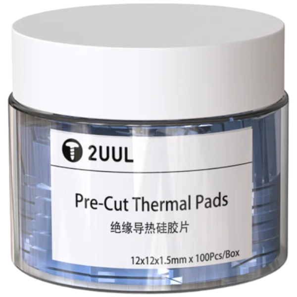 2UUL pre-cut Thermal silicone pads 12X12X1.5mm 100pcs./Box