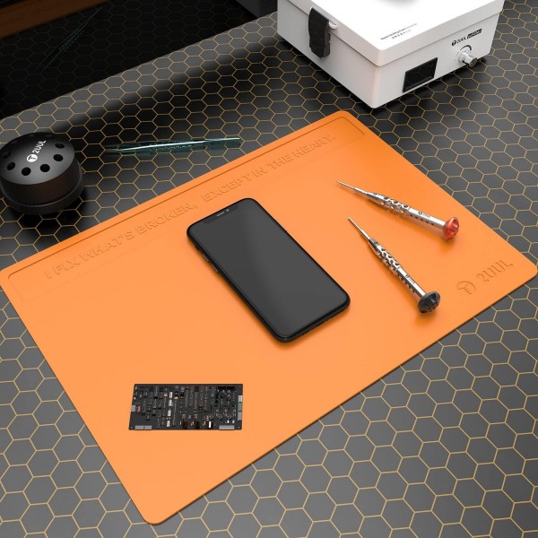 Heat Resisting Silicone Pad with anti dust coating, about 40x28cm, orange