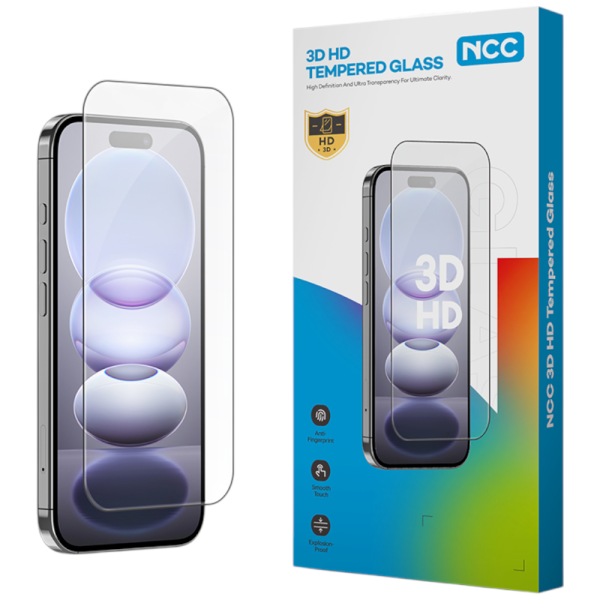 Schutzglas NCC 3D Full Cover iPhone 17/17 Pro, black (Paperpack)