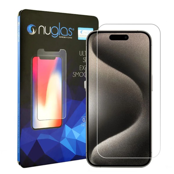 Protective glass 2,5D PREMIUM Nuglas (9H/extra thin 0.3mm) iPhone 15 (Retail/Blister)