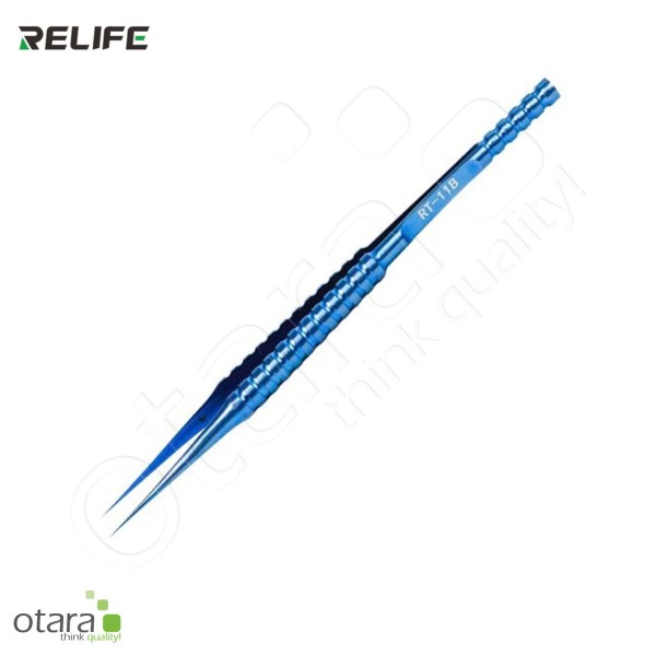 Pinzette, Präzisionspinzette RELIFE RT-11B [141mm], gerade Spitze/extra fein, blau