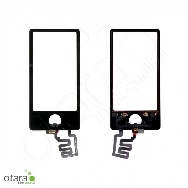 Toucheinheit/Glas geeignet für iPod Nano 7, schwarz