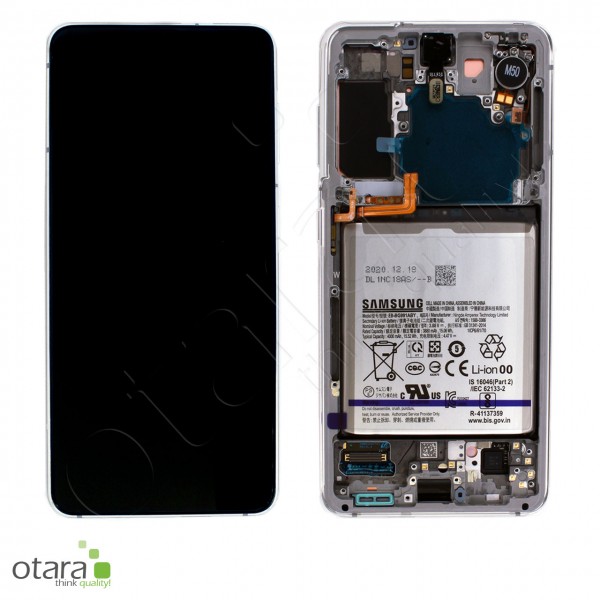 Displayeinheit Samsung Galaxy S21 (G991), inkl. Akku, phantom white, Serviceware
