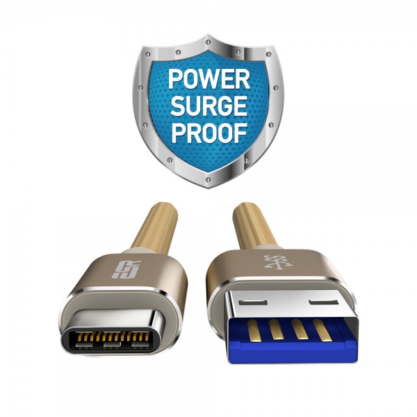ESR Charging Cable USB-C 1M Durable Double Braided Nylon Champagne Gold