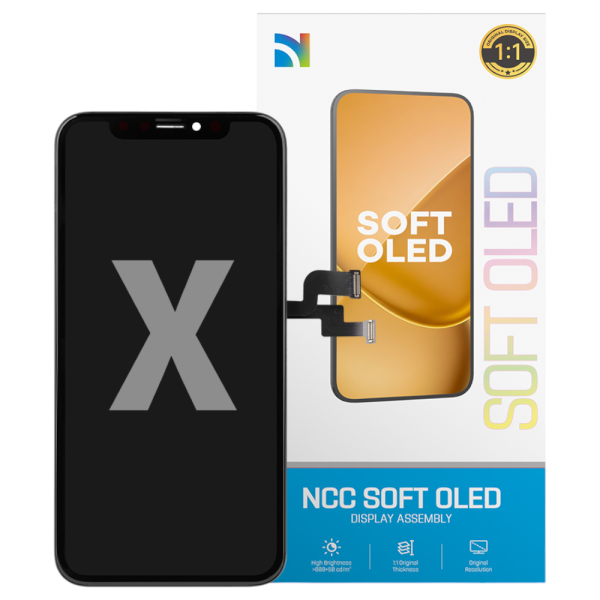 Displayeinheit NCC SOFT OLED für iPhone X (COPY), soft OLED, black