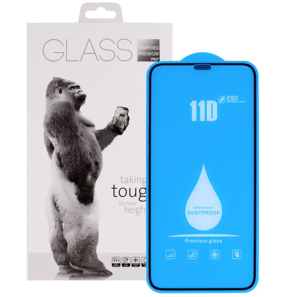 Schutzglas PREMIUM PRO 11D iPhone 11 Pro/X/XS, schwarz (Retail/Blister)