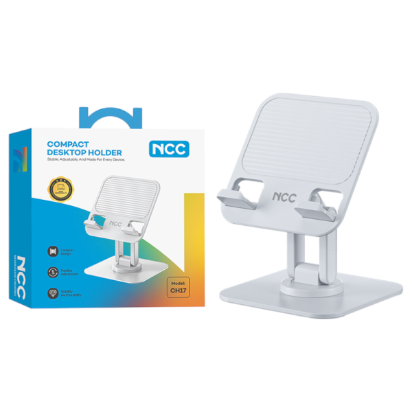 [Pre-Order] Desktop Holder Smartphone&Tablet Halterung NCC CH17 (Foldable&Space-Saving), white (Reta