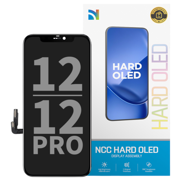 Displayeinheit NCC HARD OLED für iPhone 12/12 Pro (COPY), hard OLED, black