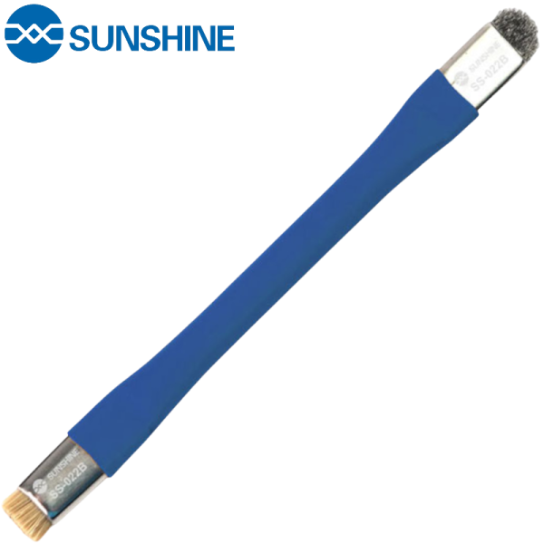 Cleaner Bürste/Pinsel 2-fach (1xESD Brush/1x Steel Brush) SUNSHINE SS-022B, blue