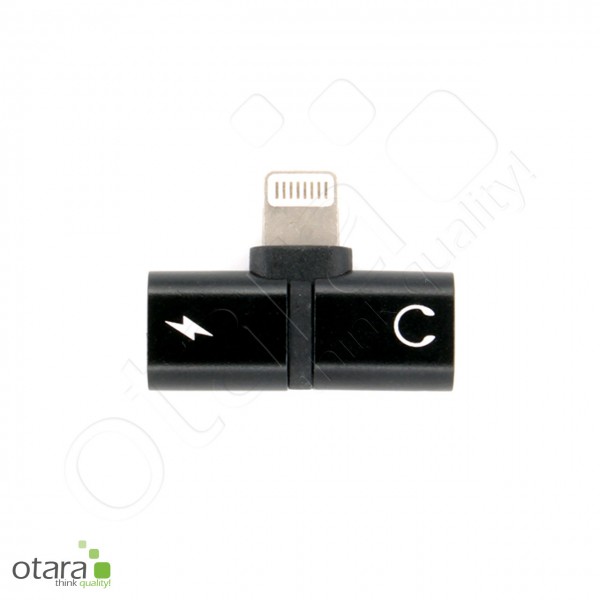 Adapter/splitter Lightning to Lightning/headphone jack 3.5mm, black