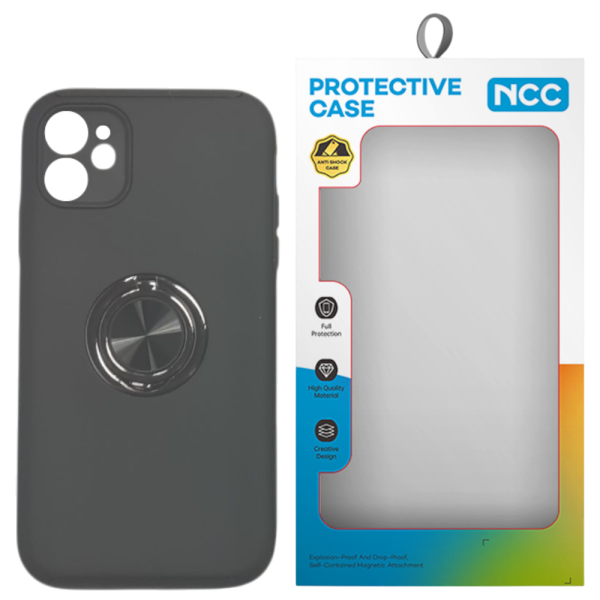 Schutzhülle NCC A0017 TPU Color Ring Case iPhone 12, black (Retail/Blister)