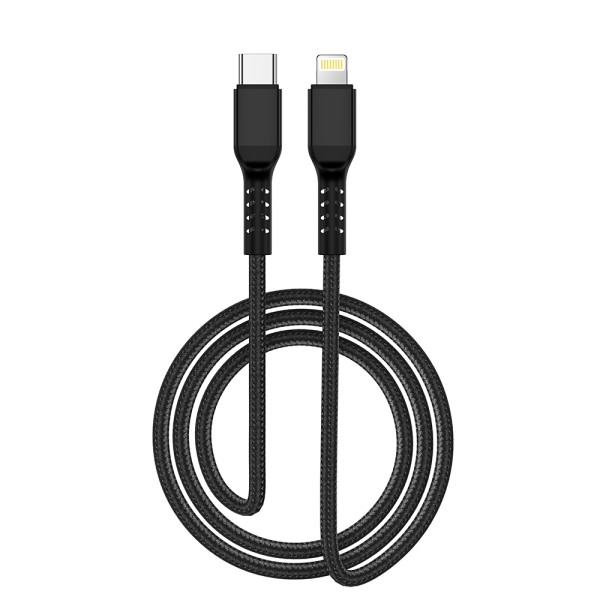 [Pre-Order] Charging Sync Cable NCC USB-C TO Lightning (1M|27W|D111CL) Nylon, black (Retail/Blister)