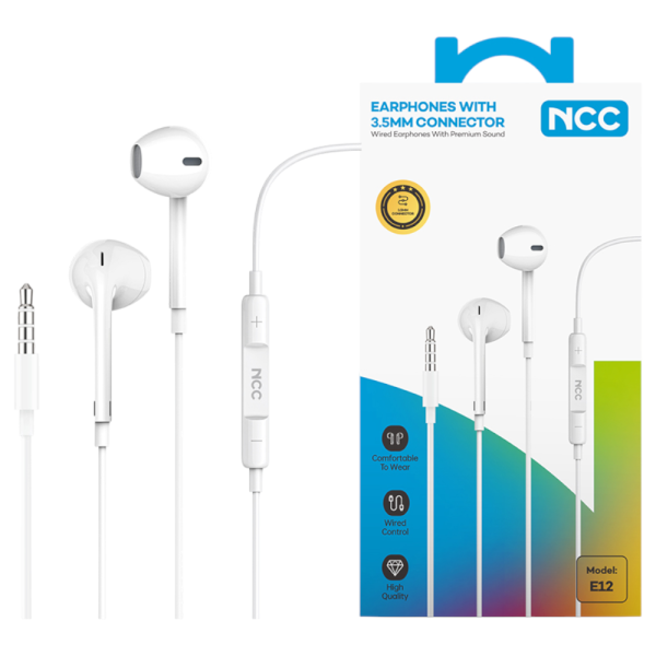 Kopfhörer Headset NCC Earphones (HIFI|E21|Lightning), 120cm, white (Retail/Blister)