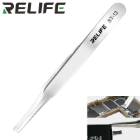 Pinzette, Flach/Greifpinzette RELIFE ST-13, abgeflachte Spitze/flach, silver Pinzette, Flach/Greifpinzette RELIFE ST-13, abgeflachte Spitze/flach, silver