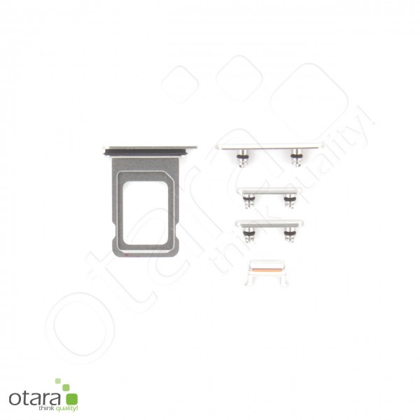 Seitentasten Set inkl. SIM Tray, 5-teilig geeignet für iPhone 11 Pro Max, silber