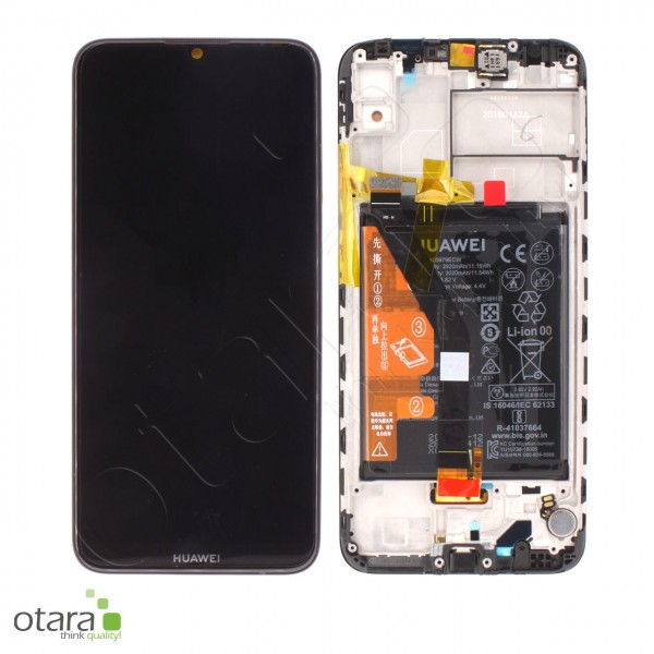 Displayeinheit inkl. Rahmen, Akku Huawei Y6 2019, midnight black, Serviceware
