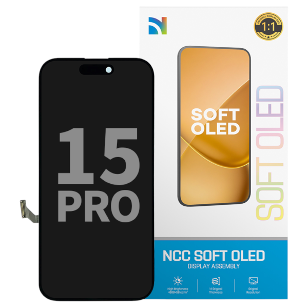 Displayeinheit NCC SOFT OLED+ für iPhone 15 Pro (COPY) 120Hz soft OLED, black