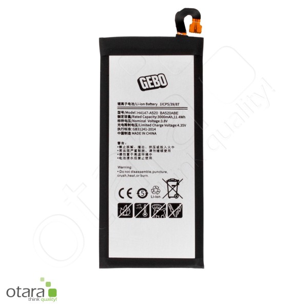 Battery suitable for Samsung Galaxy A5 2017 (A520F) J5 2017 (J530F) [3Ah] Substitute for: EB-BA515ABY