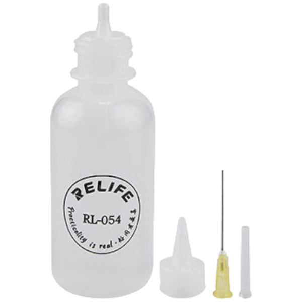 Liquid dispenser with needle attachment, applicator bottle, 50ml