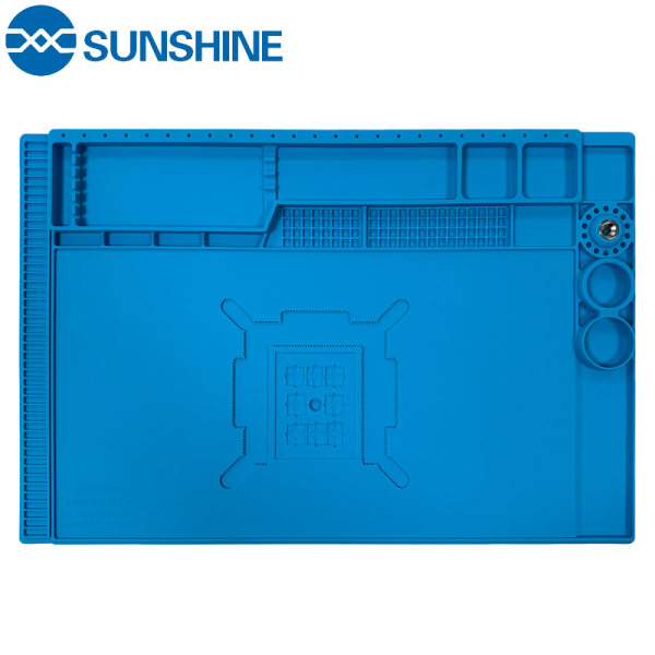 Arbeitsplatzmatte Work Maintenance Pad Silicone [45x35cm] SUNSHINE SS-004E, blue