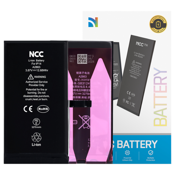 Akku NCC für iPhone 14 inkl. Akkuklebestreifen
