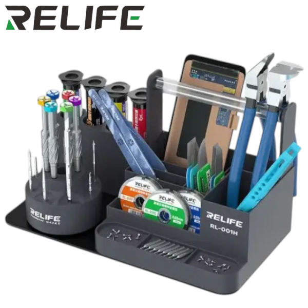 Tool Holder Desktop Holder & Organizer Plastic RELIFE RL-001H, black [26x13x14cm/Ø7,0cm]