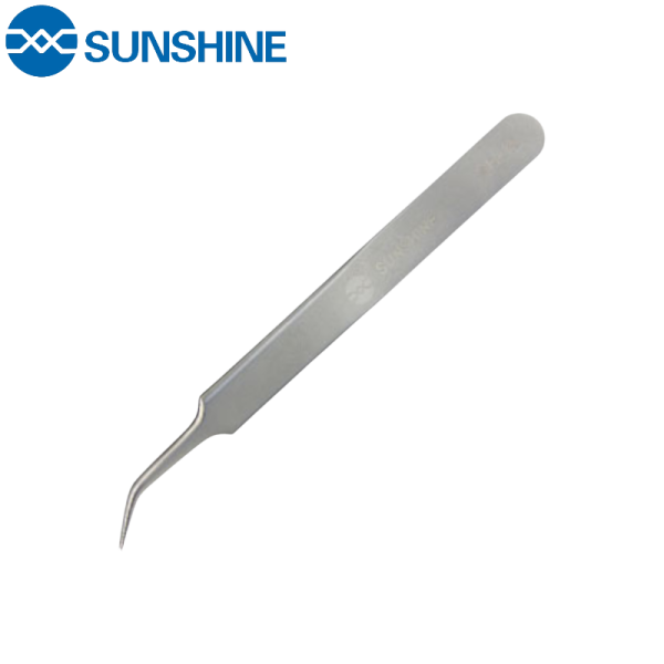 Pinzette, Präzisionspinzette SUNSHINE SH-15 [106mm], gebogene Spitze/fein, silver