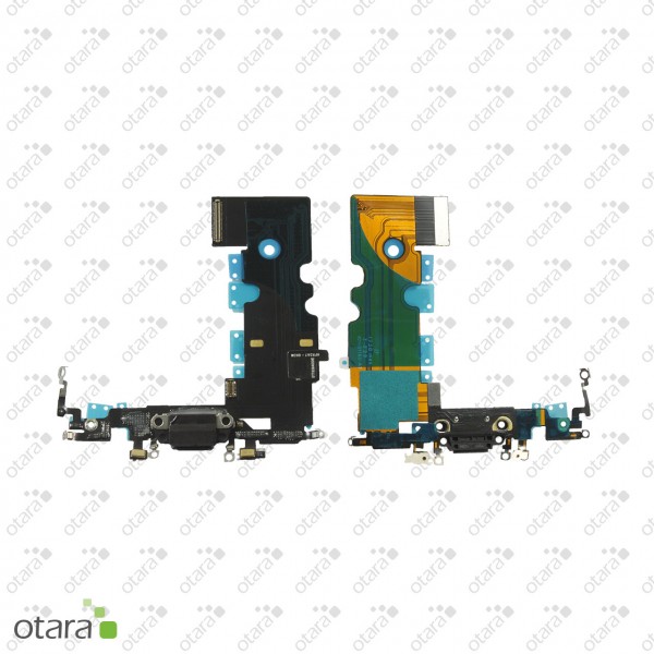 Lade Konnektor Flexkabel inkl. Mikrofon geeignet für iPhone 8 (Ori/pulled Qualität), schwarz