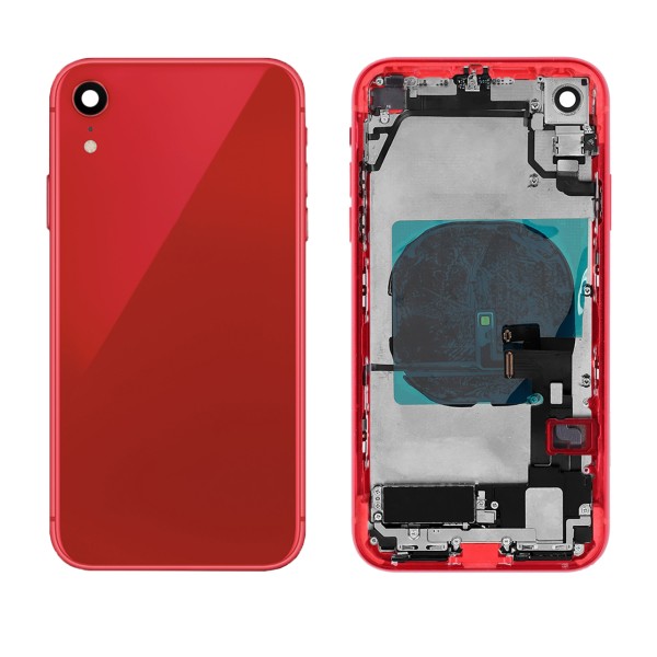 Backhousing Gehäuse (mit Kleinteilen/OHNE LOGO) NCC Nparts für iPhone XR, rot (Red Edition)
