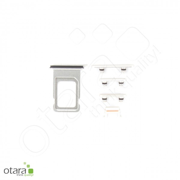 Seitentasten Set inkl. SIM Tray, 5-teilig geeignet für iPhone 11, silber