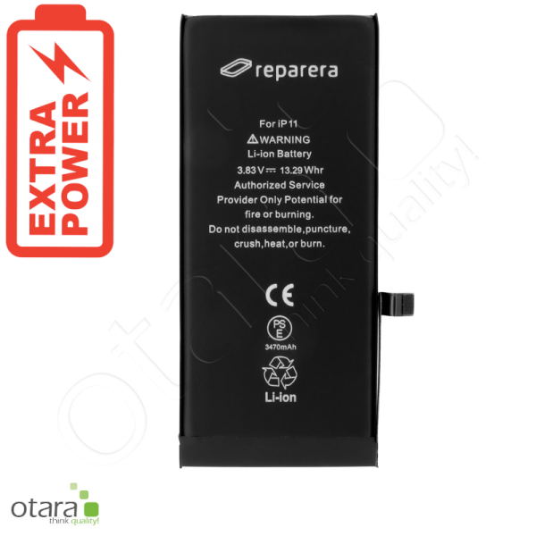 Battery PREMIUM TI Chip (HIGH CAPACITY) *reparera* suitable for iPhone 11 (incl. battery adhesive tape)