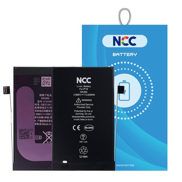 Akku NCC für iPhone 16 inkl. Akkuklebestreifen
