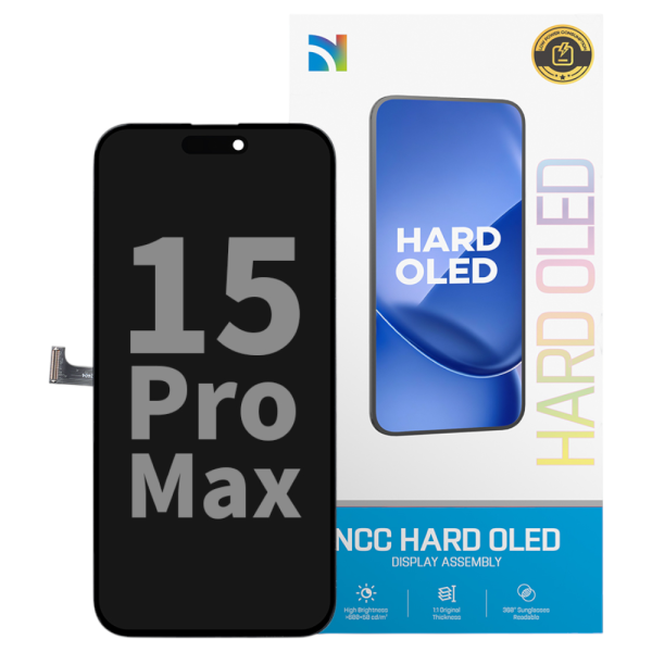 Displayeinheit NCC HARD OLED für iPhone 15 Pro Max (COPY), hard OLED, black