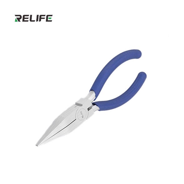 Zange Flachzange RELIFE RL-111 [13,5cm], Federgriff, blau