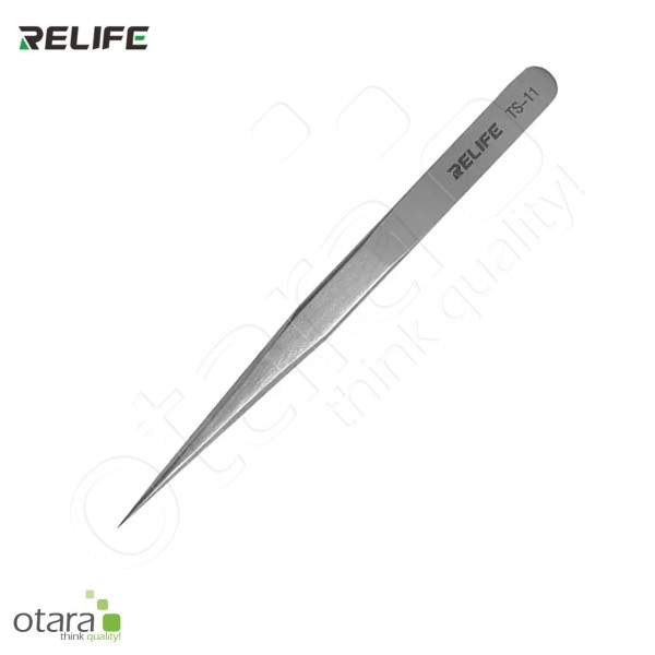 Pinzette, Universalpinzette RELIFE TS-11 [135mm], gerade Spitze/hart, silber