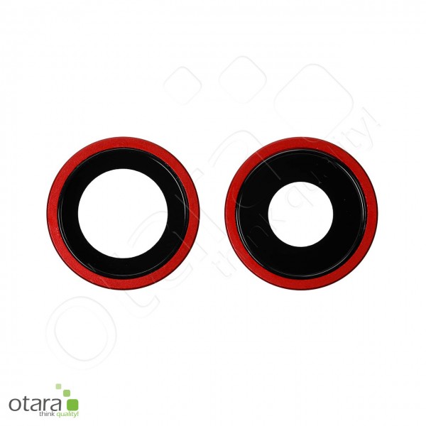 Kameraglas Linse (mit Rahmen) geeignet für iPhone 11 (2er Set), rot