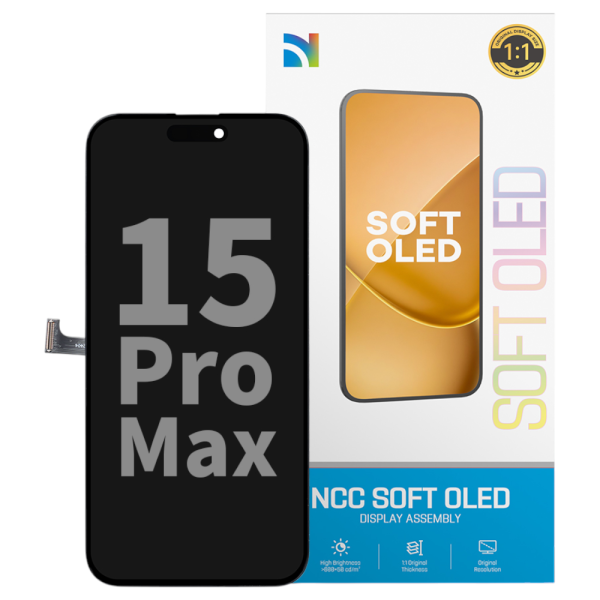 Displayeinheit NCC SOFT OLED+ für iPhone 15 Pro Max (COPY) 120Hz soft OLED, black