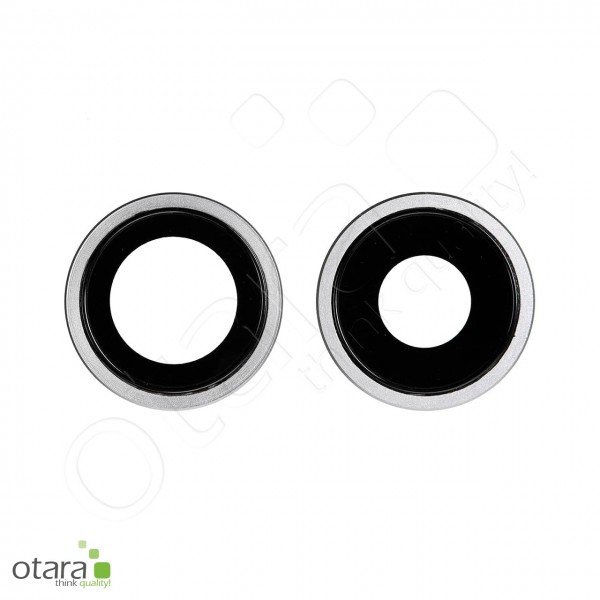 Kameraglas Linse (mit Rahmen) geeignet für iPhone 11 (2er Set), weiß