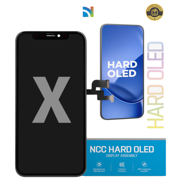 Displayeinheit NCC HARD OLED für iPhone X (COPY), hard OLED, black