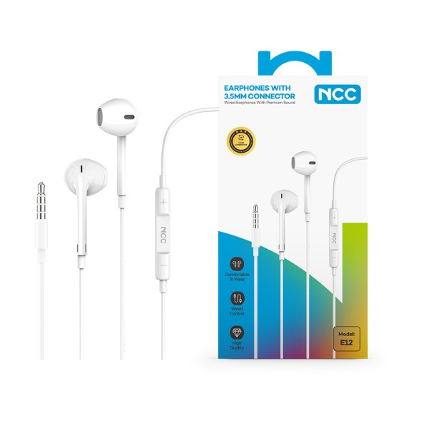 [Pre-Order] Kopfhörer Headset NCC Earphones (HIFI|E21|Lightning), 120cm, white (Retail/Blister)