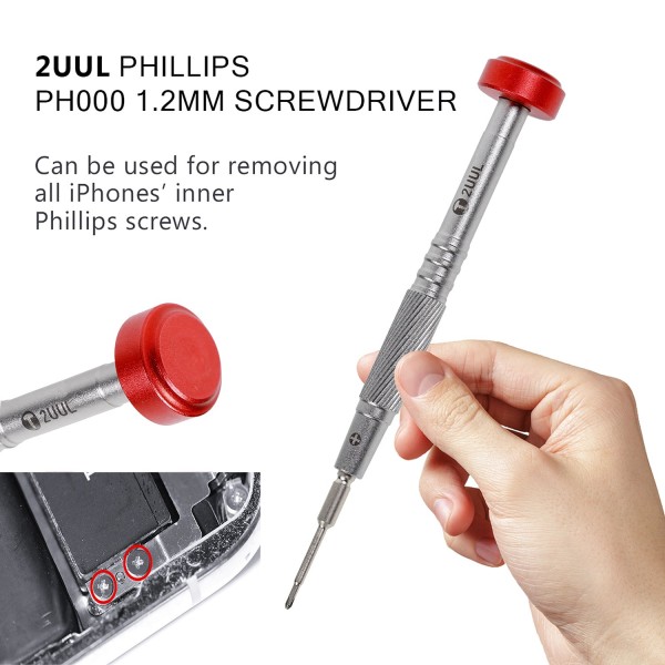 Schraubendreher Phillips Kreuz PH000 1,2mm [2UUL NEW EDITION everyday screwdriver] (rot)