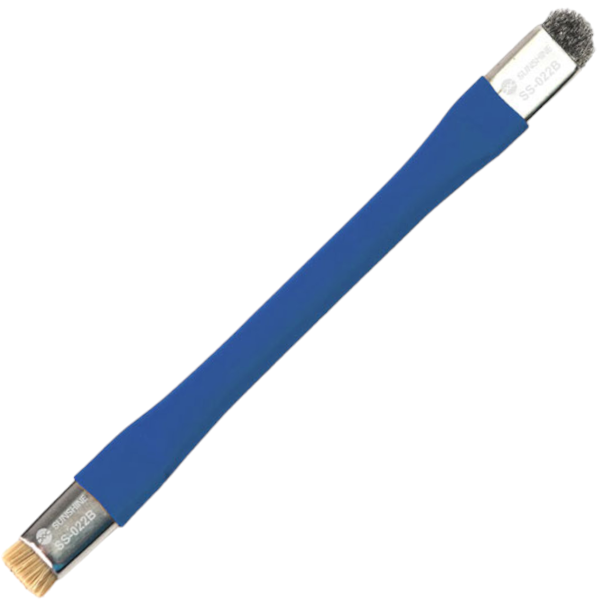 Cleaner Bürste/Pinsel 2-fach (1xESD Brush/1x Steel Brush) SUNSHINE SS-022B, blau