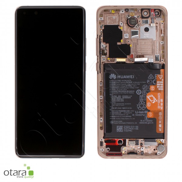 Displayeinheit inkl. Rahmen, Akku Huawei P40 Pro, blush gold, Serviceware