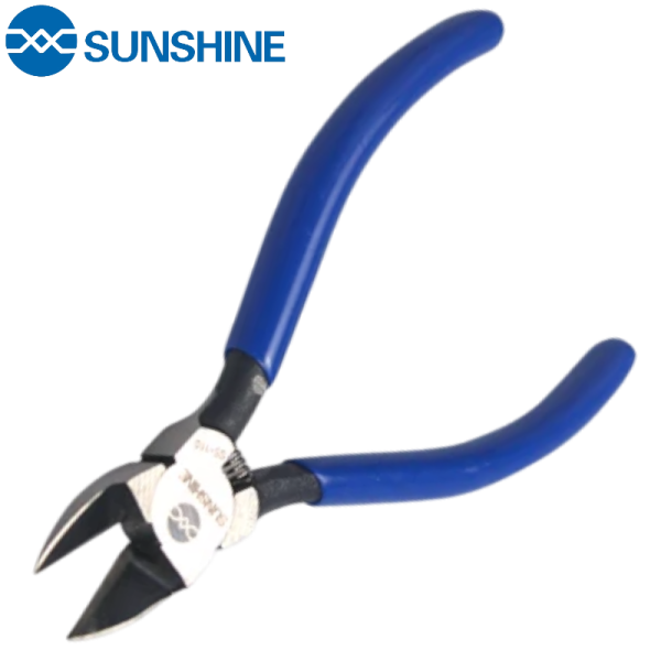 Pince coupante/pinceuse Sunshine SS-110 [13.5cm] (20mm, fin), manche à ressort, bleu