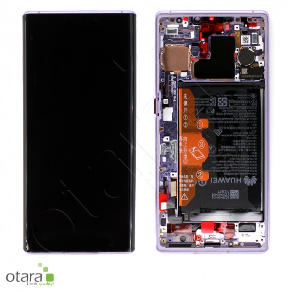 Displayeinheit inkl. Rahmen, Akku Huawei Mate 30 Pro, space silver, Serviceware